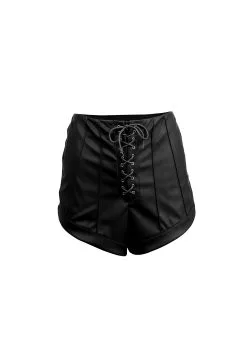 Fleur Du Mal Vegan Leather Shorts -Lingerie Store leathershortflat1