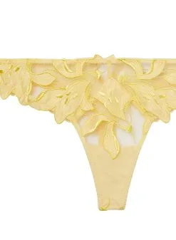 Fleur Du Mal Lily Embroidery Hipster Thong -Lingerie Store lilydaffodilthongflat2