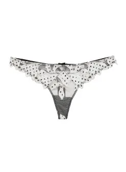 Fleur Du Mal Lily Embroidery Hipster Thong -Lingerie Store lilydotthongflat1