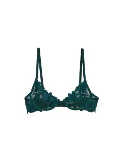 Fleur Du Mal Fuller Cup Lily Embroidery Plunge Demi Bra 12 Fleur Du Mal Fuller Cup Lily Embroidery Plunge Demi Bra -Lingerie Store lilyevergreenbraflat1 f6654395 ecb6 456e b0a2 3aed1df2bc18