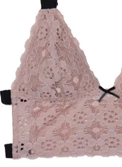 Fleur Du Mal Crochet Lace Longline Triangle Bra -Lingerie Store ll3