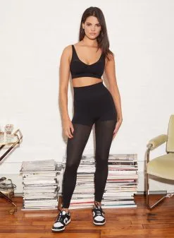 Fleur Du Mal Le Body Perforated Knit Leggings