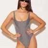 Fleur Du Mal Mitered Stripe Scoop Neck One Piece
