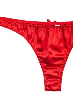 Fleur Du Mal Luxe Thong -Lingerie Store luxethongrougeflat2