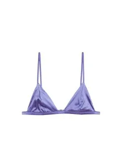 Fleur Du Mal Luxe Triangle Bra -Lingerie Store luxetriangleperiwinkleflat1