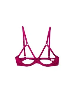 Fleur Du Mal Luxe Ouvert Bra -Lingerie Store magentaluxeouvertflat1
