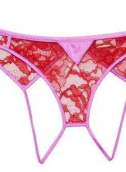 Fleur Du Mal Magnolia Lace Ouvert Panty -Lingerie Store magnoliaouvertflat2