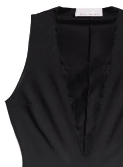 Fleur Du Mal Margo Lace Trim Deep V Bodysuit -Lingerie Store margodeepvbsflat2