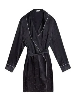 Fleur Du Mal Men's Silk Jacquard Robe -Lingerie Store mensrobeflat1