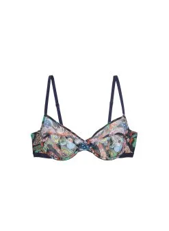 Fleur Du Mal Paisley Mesh Demi Bra -Lingerie Store meshdemibraflat1