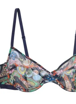 Fleur Du Mal Paisley Mesh Demi Bra -Lingerie Store meshdemibraflat2
