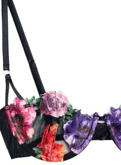 Fleur Du Mal Monet Embroidered Balconette -Lingerie Store monetbalconetteblackflat2