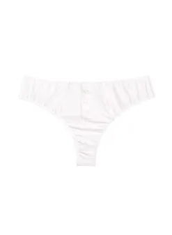 Fleur Du Mal Organic Cotton Cheeky -Lingerie Store organiccottoncheekyivoryflat1