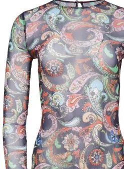 Fleur Du Mal Paisley Mesh Dress -Lingerie Store paisleymeshdressflat2