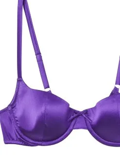 Fleur Du Mal Satin Luxe Balconette Bra -Lingerie Store pansybalconetteflat2