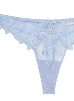 Fleur Du Mal Lily Embroidery Hipster Thong -Lingerie Store pastelskylilyflat2