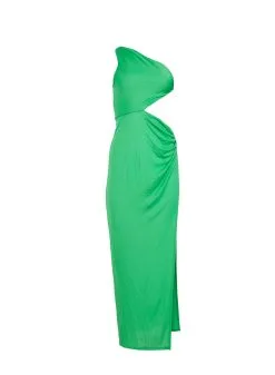 Fleur Du Mal Asymmetric Side Knot Dress -Lingerie Store peridotdressflat1