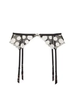 Fleur Du Mal Polka Dot Embroidery Garter Belt -Lingerie Store polkadotgarterflat1