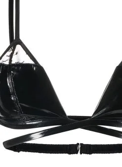 Fleur Du Mal Frankie Lace PVC Triangle Bra -Lingerie Store pvcbraflat2