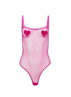 Fleur Du Mal Queen Of Hearts Bodysuit -Lingerie Store queenofheartsbodysuitflat1