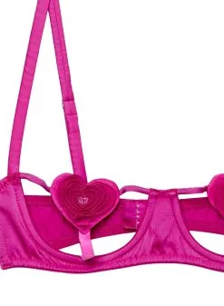 Fleur Du Mal Queen Of Hearts Balconette Bra -Lingerie Store queenofheartsbraflat2