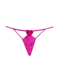 Fleur Du Mal Queen Of Hearts V String -Lingerie Store queenofheartsthongflat1