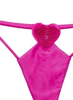 Fleur Du Mal Queen Of Hearts V String -Lingerie Store queenofheartsthongflat2