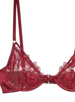 Fleur Du Mal Rose Embroidery Demi Bra -Lingerie Store roseembroiderybraflat2