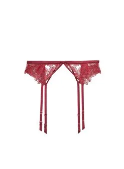 Fleur Du Mal Rose Embroidery Garter -Lingerie Store roseembroiderygarterflat1