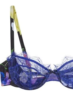 Fleur Du Mal Rose Lace Balconette -Lingerie Store roselacebalconetteflat2