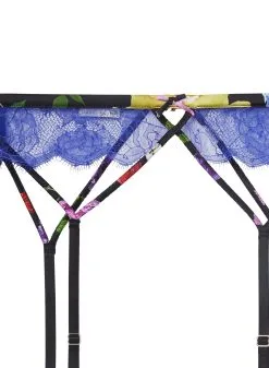 Fleur Du Mal Rose Lace Garter -Lingerie Store roselacegarterflat2