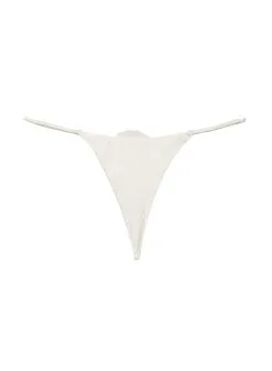 Fleur Du Mal Rose Luxe V String -Lingerie Store roseluxevstringivoryflat1