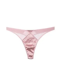 Fleur Du Mal Top Stitch Thong -Lingerie Store rosepinktopstitchthongflat1