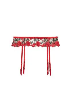 Fleur Du Mal Roses & Thorns Garter -Lingerie Store rosesandthornsgarterflat1