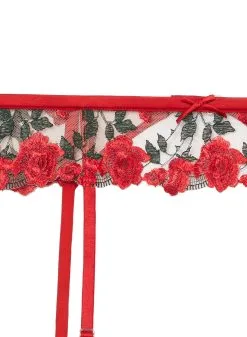 Fleur Du Mal Roses & Thorns Garter -Lingerie Store rosesandthornsgarterflat2