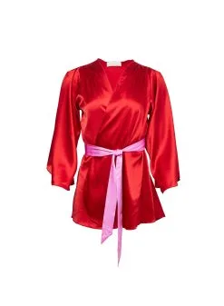 Fleur Du Mal Angel Sleeve Robe -Lingerie Store rougeangelsleeveflat1