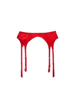 Fleur Du Mal Luxe Classic Garter -Lingerie Store rougegarterflat1