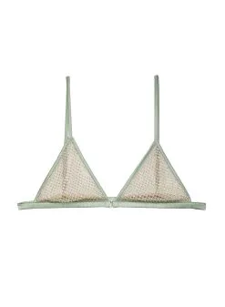 Fleur Du Mal Rhinestone Fishnet Triangle Bra -Lingerie Store sagebraflat1