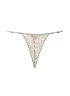 Fleur Du Mal Rhinestone Fishnet V String -Lingerie Store sagethongflat1