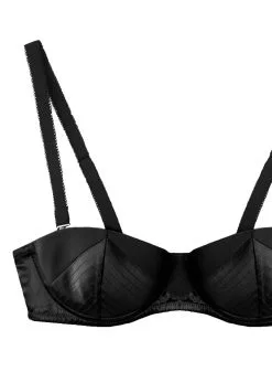 Fleur Du Mal Top Stitch Convertible Bra -Lingerie Store satinconvertiblebrablackflat2