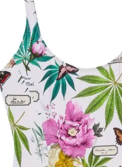 Fleur Du Mal Botanical Scoop Neck One Piece -Lingerie Store scoopneckonepieceflat2
