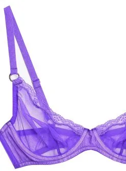 Fleur Du Mal Sheer Tulle Demi Bra -Lingerie Store sheertullepansybraflat2