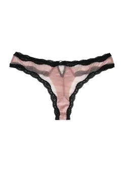 Fleur Du Mal Sheer Tulle Thong -Lingerie Store sheertullethongpetalflat1
