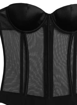 Fleur Du Mal Silk & Mesh Bodysuit -Lingerie Store silkmeshbsblackflat2