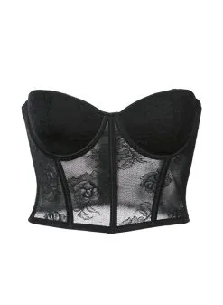 Fleur Du Mal Bouquet Lace Bustier Top