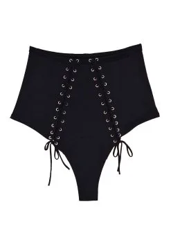 Fleur Du Mal Lace Up High Waist Bikini -Lingerie Store sw0007 0100 6