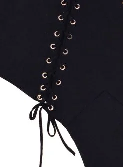 Fleur Du Mal Lace Up High Waist Bikini -Lingerie Store sw0007 0100 7