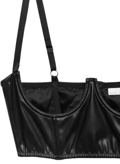 Fleur Du Mal Vegan Leather No Cup Bustier -Lingerie Store veganleathernocupbustierflat2