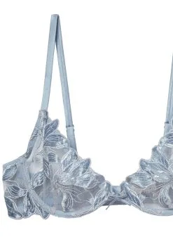 Fleur Du Mal Fuller Cup Velvet Lily Embroidery Plunge Demi Bra -Lingerie Store velvetlilybraflat2 7b70dfe2 e557 4246 88db e7923ee79dc3