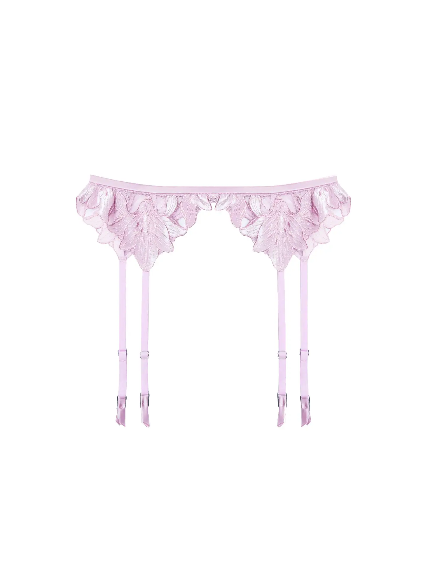 Fleur Du Mal Velvet Lily Embroidery Garter Belt 3 Fleur Du Mal Velvet Lily Embroidery Garter Belt - Image 3
